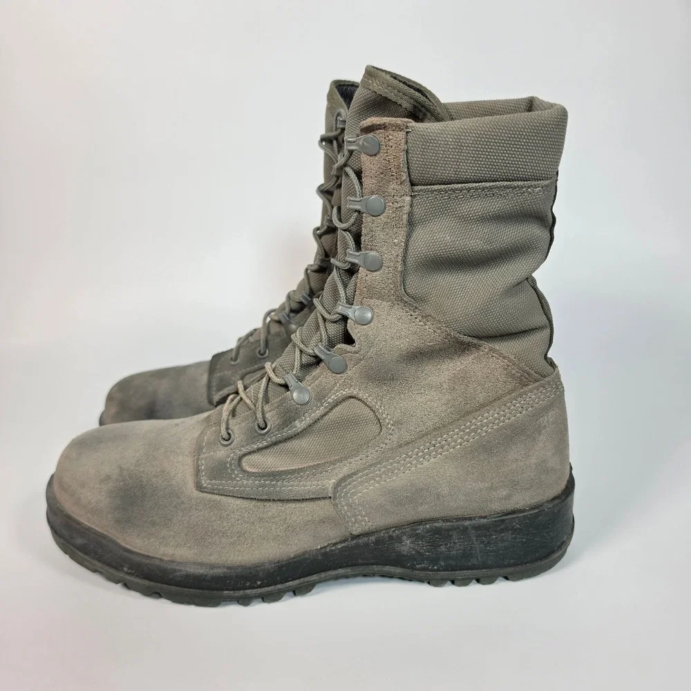 Belleville Tactical Combat Boots Mens 10.5 R Steel Toe Gore Tex Gray Hot Weather